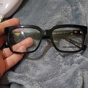 Karl Lagerfeld Glossy Black Square Optical Glasses